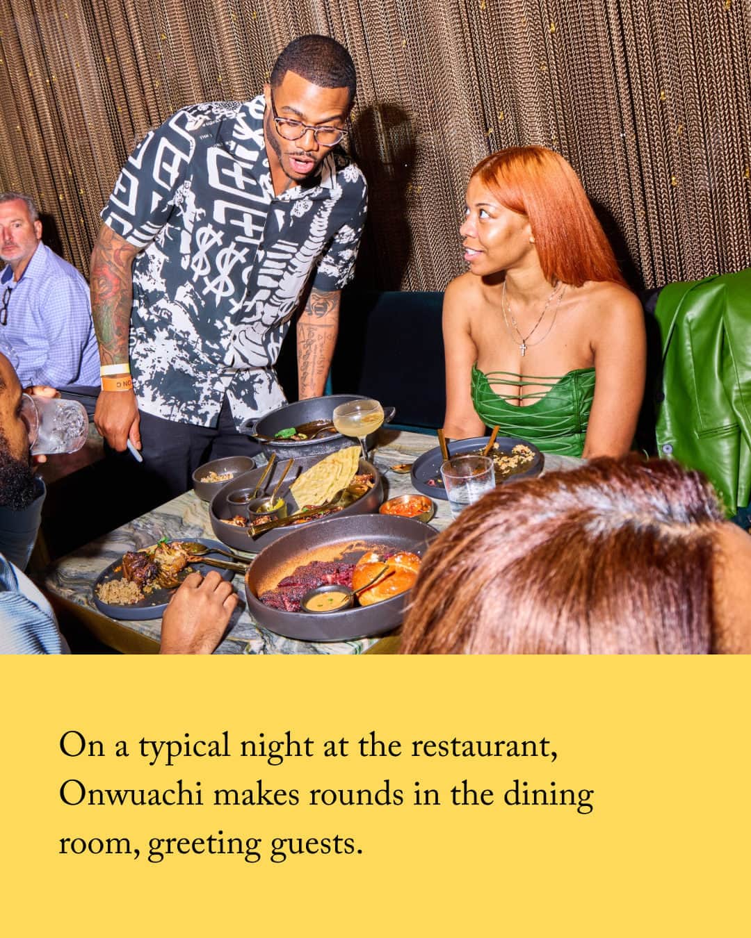 The New Yorkerさんのインスタグラム写真 - (The New YorkerInstagram)「It’s been a very good year for Kwame Onwuachi, Hannah Goldfield writes. Last November, Onwuachi opened his first restaurant in New York City, where he was born and raised. Tatiana, which is located in Lincoln Center, has been visited by guests like Jay-Z and Beyoncé and was awarded three stars by a Times restaurant critic—an extraordinary achievement for a rookie restaurant.  Onwuachi comes from a collage of cuisines; he was formally trained at the Culinary Institute of America, where he learned classical French cooking. During that time, he was also making burritos at a local Mexican restaurant and selling ramen behind the student rec center. Tatiana’s menu reflects his personal history, combining the cuisines of his elders, who come from Creole Louisiana, Trinidad and Tobago, and Nigeria, with the cuisines of the city’s corner stores and street carts. “His formal training inspired him not simply to plug Afro-Caribbean flavors into European formulae, but to exalt Afro-Caribbean ingredients and techniques,” Goldfield writes.  At Tatiana, which feels more like a nightclub than a stuffy house of fine dining, Onwuachi seems to revel in the contradictions of challenging the system from the inside, Goldfield writes: “that he feeds some of New York’s wealthiest diners while wearing a do-rag; that at the home of the New York Symphony Orchestra, he’s blaring ‘music with the curse words.’ ” “I’m playing my fucking music that I wanna play, we’re putting oxtails on the menu; I’m putting a Black woman’s name on the side of Lincoln Center. I feel like I’m being as radical as I want to be,” Onwuachi said. Read more at the link in our bio. Photographs by @evan_angelastro for The New Yorker.」10月3日 22時00分 - newyorkermag