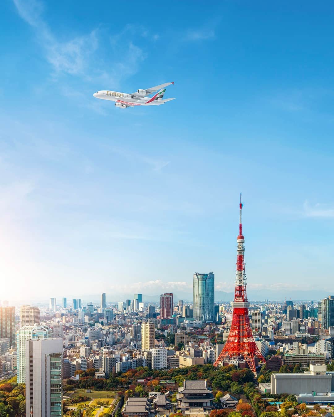 エミレーツ航空のインスタグラム：「Sushi, Shibuya, Shrines and more - Tokyo's hidden treasures are waiting to be discovered. 🗼⛩️🇯🇵  From 20 December, you can fly to Tokyo Narita on our highly sought after Premium Economy cabin. 💺    #Emirates #FlyBetter」