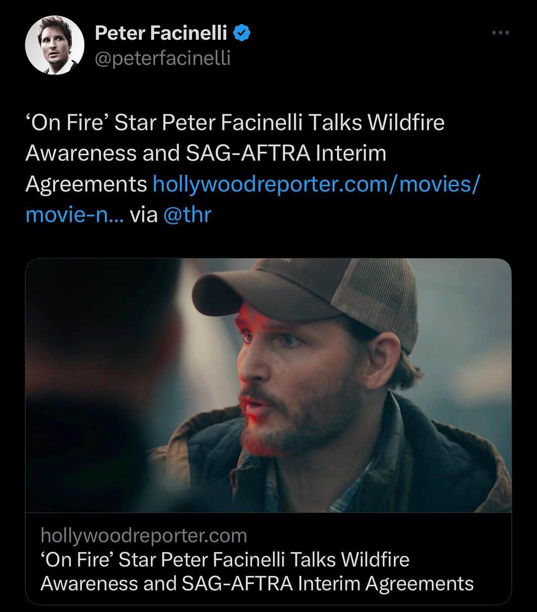 ピーター・ファシネリさんのインスタグラム写真 - (ピーター・ファシネリInstagram)「Proud of #OnFire for being the first film released in theaters under Sag-Aftra’s interim agreement. I fought hard so that our actors on our film get residuals in streaming one day. Our producers stood by us and I hope you go to the theaters and watch our film to give them support back.   As our union heads into negotiations with the AMPTP I hope these smaller Indy producers inspire the AMPTP to sign off on the same terms and conditions my producers did.  #sagaftrastrong」10月3日 13時15分 - peterfacinelli