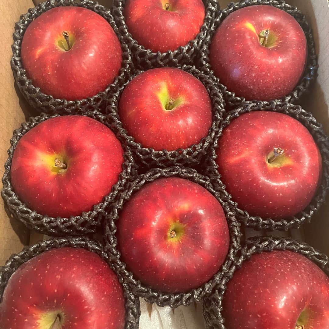 のインスタグラム：「今年もまた岩手から旬のりんご🍎をいただきました🙌 「紅いわて」という品種だそうです。初めて食べる品種✨  そして、先日お邪魔した鹿児島県伊佐市のやっちゃんのマスターが手作りの木製コップをプレゼントしてくださいました。 趣味で作っているんだよ〜とおっしゃっておりましたが、趣味の域を超しているクオリティー。このコップで飲む焼酎は絶対美味しい🤭有難うございます🙏  今日も都内の大きな介護施設さんで午前と午後の音レクでした🎵  #野村美菜 #紅いわて #愛情便 #音楽レクリエーション #レトワールアカデミー」