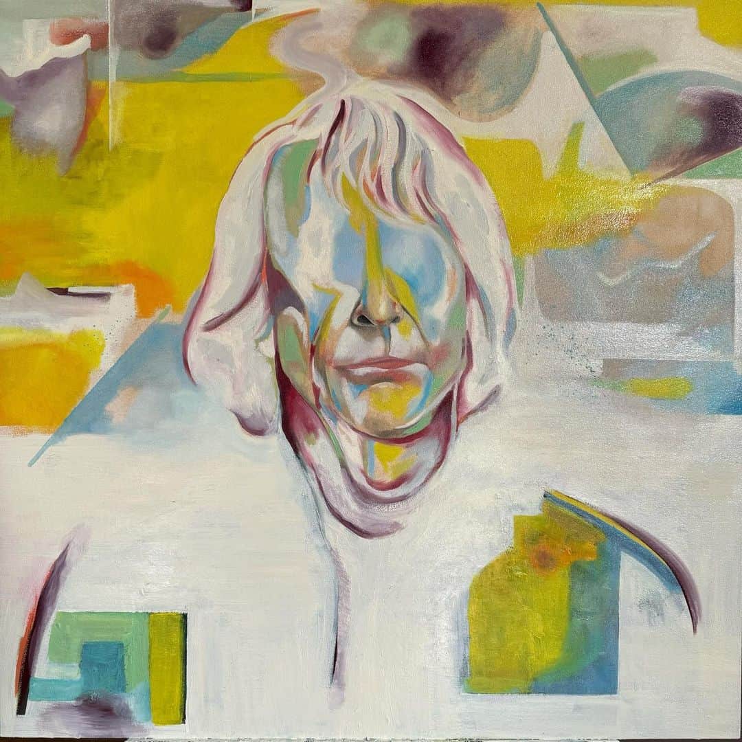 高橋盾のインスタグラム：「JUN TAKAHASHI “Colour of brain” 2023 Oil on canvas 900mm×900mm」