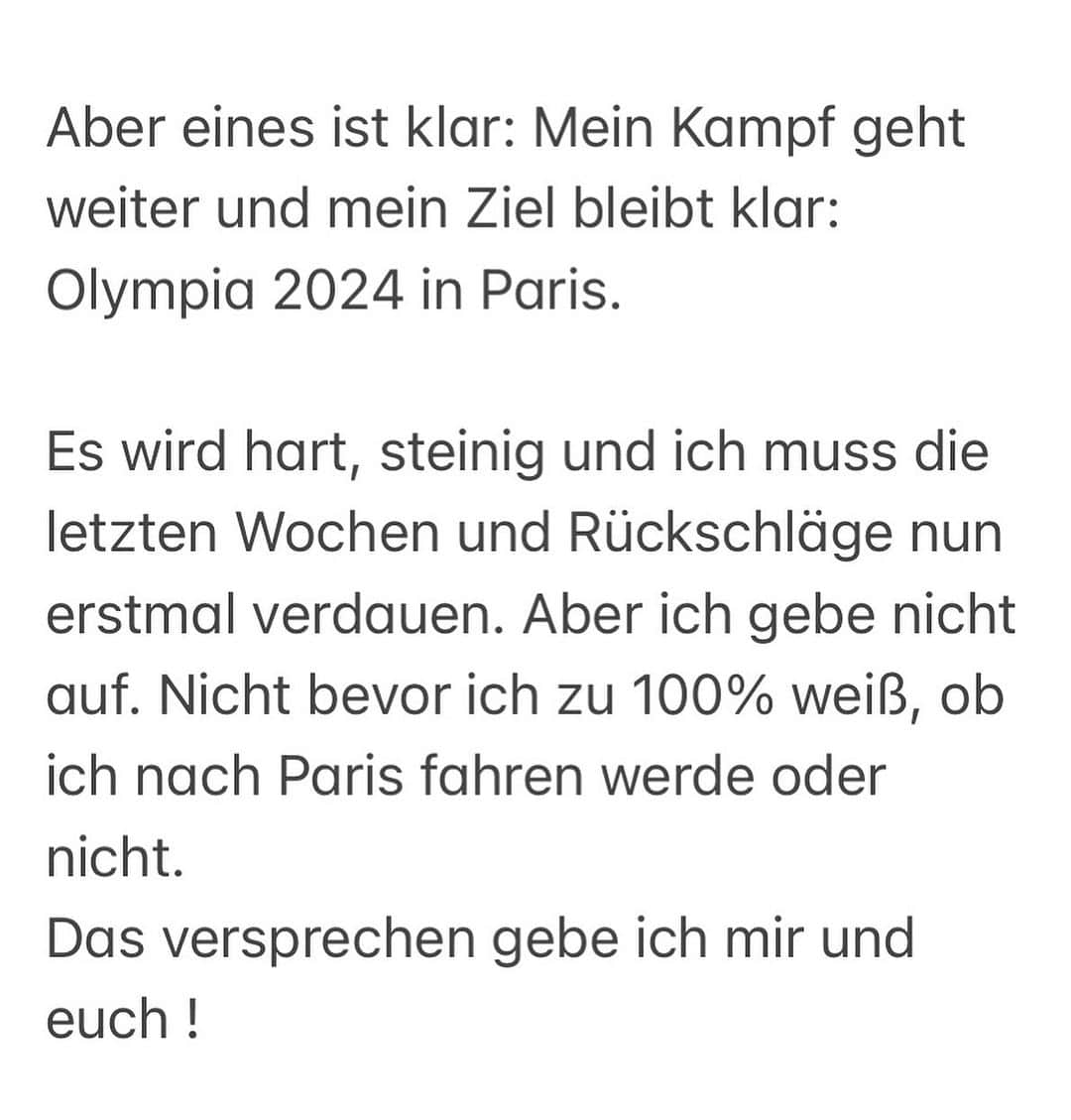 エリザベト・ザイツさんのインスタグラム写真 - (エリザベト・ザイツInstagram)「Die Mädels haben gekämpft und wirklich alles gegeben - am Ende fehlten 0,15 Punkte für die Olympia-Qualifikation mit dem Team und Deutschland landet auf Platz 13.  Für uns und für mich ist das gerade eine bittere Pille, die zu schlucken ist. Erst der Schock mit meiner Verletzung, nun der nächste Schock.  Viele Fragen sich natürlich: Wie geht es weiter? Was für Optionen für eine Quali gibt es noch? …Ja, genau, das frage ich mich gerade auch.   Deutschland hat nun 1 freien Quotenplatz (nicht namentlich). Durch die guten Leistungen von @pauline_schaefer und @sarah.vossi haben sich wahrscheinlich beide eine namentliche Nominierung für Paris erturnt.  Das bedeutet, dass ich um diesen einen Platz kämpfen muss. Das wird nicht einfach und vor allem nicht so, wie ich mir das vorgestellt habe.  Im Team zu turnen ist einfach das schönste - das ist und bleibt auch so.   Aber eines ist klar: Mein Kampf geht weiter und mein Ziel bleibt klar: Olympia 2024 in Paris.   Es wird hart, steinig und ich muss die letzten Wochen und Rückschläge nun erstmal verdauen. Aber ich gebe nicht auf. Nicht bevor ich zu 100% weiß, ob ich nach Paris fahren werde oder nicht.  Das Versprechen gebe ich mir und euch !」10月3日 18時01分 - seitzeli