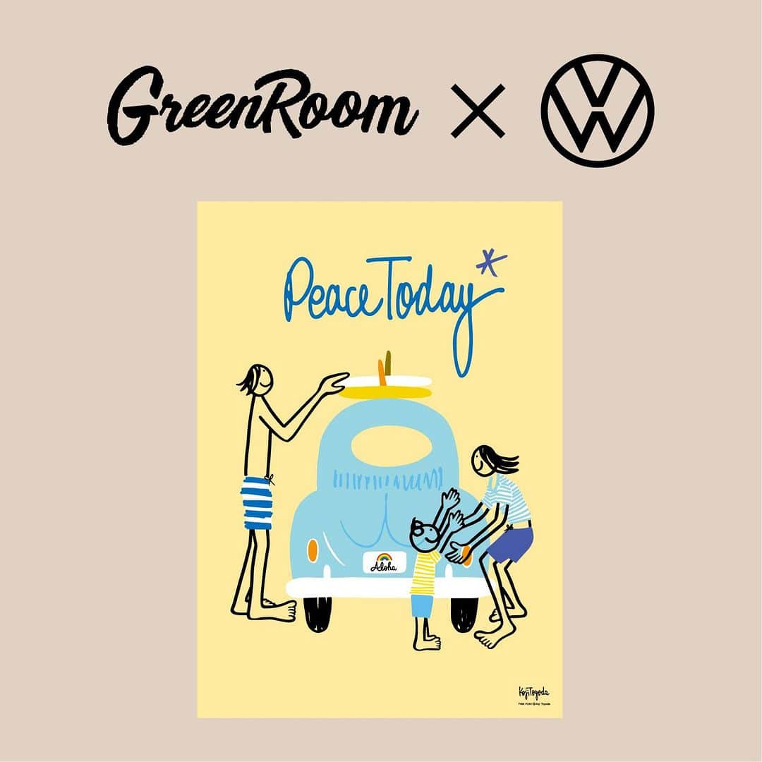 のインスタグラム：「＼ 🏄‍♀️ @greenroomgallery × Volkswagen 🚗 ／​ ART COLLECTION プレゼントキャンペーン第③弾 🖼​  3人目のアーティストは​ 日本のサーフアートの第一人者である豊田弘治氏 (@koji_toyoda_unplugged) 🎨​  モダン・サーフアートを牽引する豊田氏の作品の中から​ フォルクスワーゲンのクルマをモチーフに​ お気に入りのサーフスポットに出掛ける家族の日常を​ ピースフルに描いた作品”FAM FUN”を抽選で5名様に🎁​ 特別なオリジナルフォトフレームも付いてきます✨​  詳しくはプロフィールの「キャンペーン」ハイライトを ご覧ください👆​  応募期間: 2023年10月3日(火)〜10月23日(月)​  ​#フォルクスワーゲン​ #ワーゲン​ #ワーゲンバス​ #ビートル​ #Volkswagen​ #VW​ #GREENROOM​ #ArtCollection​ #FAMFUN​ #Surfculture​ #Beachculture​ #KojiToyoda​ #豊田弘治​ #サーフアート」