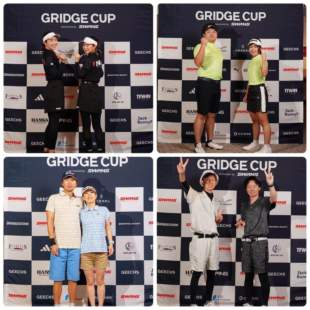 Gridge（グリッジ）さんのインスタグラム写真 - (Gridge（グリッジ）Instagram)「2023.6.22　関東第1回予選レポート📝  会場の太平洋クラブ市原コースは 「バッグの中の14本すべてのクラブを駆使して攻めなければならないコース」と、ジャンボ尾崎が絶賛した戦略性の高いコースです。 戦略性の高いコースであるからこそパートナーと相談できるダブルス向きかもしれません。どこを狙って打つか、パートナーのショット次第で戦略を変えたり、パットのラインを相談するのもダブルスならではですね🤝  ベストドレッサー賞（ベストペアコーデ賞）は「ごるらん　オジキ&たなこう」ペア👬✨  2020年にグリッジカップのアンバサダーを務めていただいた山内鈴蘭さんのファンというおふたり。鈴蘭さんのゴルフウェアブランド「Gorurun」で全身お揃いのコーディネート。 ベルトの色だけ変えているところに遊び心も感じ、今回はこちらのペアをベストドレッサー賞に選ばせていただきました⭐️  その他にも素敵なペアコーデをご紹介💗  今年の開催は残り数回。 空き枠は僅かですがまだ間に合います！ぜひご参加をお待ちしております。  #グリッジカップ #gridgecup #グリッジカップ2023  #gridge #グリッジ #ダブルス #ゴルフ競技 #ゴルフイベント #ゴルフ好き #ゴルフ男子 #ゴルフ女子 #ゴルフコンペ #スワンズゴルフ #スワンズサングラス #イーグルビジョン #gridgecupに出よう」10月3日 18時55分 - gridge562