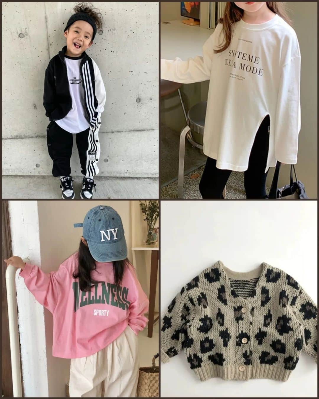 のインスタグラム：「.⁡ ⁡\本日!!/ ⁡10.3  tue  21:00⁡ ⁡⁡ ⁡⁡ ⁡⁡ ⁡New⁡ ⁡⁡ ⁡⁡ ⁡⁡ ⁡⁡ ⁡.⁡ 今週も可愛い商品が入荷致します🖤⁡ ⁡⁡ ⁡⁡ ⁡.⁡ ⁡通園、通学にもおすすめ!!!⁡ 大人っぽいトレンド商品たっぷりのラインナップとなっております。⁡ ⁡⁡ ⁡⁡ ⁡⁡ ⁡⁡ ⁡.⁡ ⁡⁡ ⁡是非是非よろしくお願い致します。⁡ ⁡⁡ ⁡⁡ ⁡⁡ ⁡⁡ ⁡⁡ ⁡⁡ ⁡.⁡ ⁡⁡ ⁡⁡ ⁡⁡ ⁡⁡ ⁡⁡⁡⁡⁡⁡⁡⁡⁡⁡⁡⁡⁡⁡⁡⁡⁡⁡#親子#親子おそろい#ママ服#おやこーで #親子おそろいコーデ#おそろい#リンク#親子おそろい服#トップス#秋#秋新作#秋おそろい⁡プチプラファッション#キッズコーデ#アクセサリー#男の子#キッズファッション#女の子服#子供服#キッズサンダル#女の子ママ# #姉妹#男の子服 #ootd#親子おそろい#サロペット#ニットパンツ#大人顔負け#大人顔負けファッション#ケーブルニットカーディガン#ニットカーディガン#ニットパンツ ⁡」