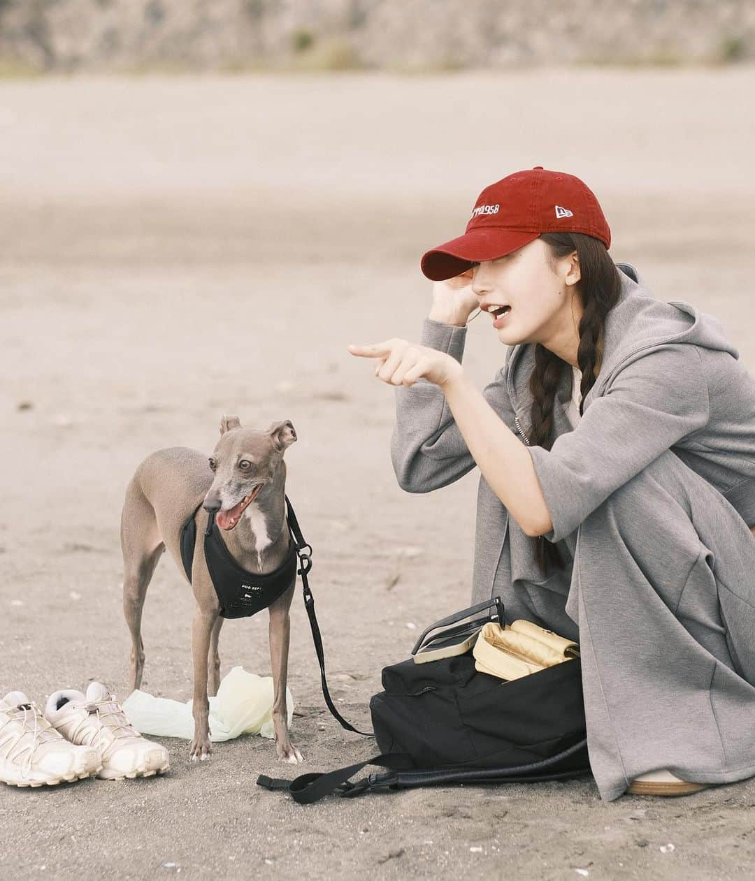 小倉優香さんのインスタグラム写真 - (小倉優香Instagram)「一日旅〜🐕  最後の写真は帰ってから気づいて爆笑 知らない方です🤣 いい写真だったのになぁ〜  #海 #イタグレ #鎌倉 #逗子」10月3日 19時53分 - ogurayuka_official