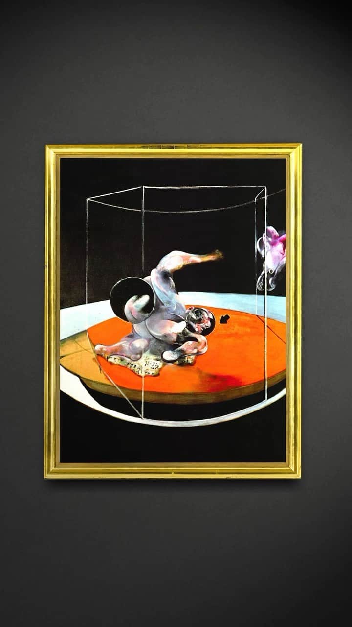 クリスティーズのインスタグラム：「Francis Bacon’s ‘Figure in Movement’    “Of the single canvases painted in [1970-1976] the present work seems to be the greatest. A further monument… to George Dyer’s tragic fall, it is a painting in which a whole range of Baconian devices are brought together with a compelling mastery”—David Sylvester   Standing among the great icons of Francis Bacon’s oeuvre, ‘Figure in Movement’ is an extraordinary meditation on love, loss and the transience of the human condition. Painted in 1976, it takes its place within the canon of masterworks that followed the tragic death of his beloved George Dyer in 1971. In ‘Figure in Movement,’ Bacon bids farewell to his lover. It is a powerful image of the traces life leaves behind, and of the forces that animate them in memory.   Shortly after its creation, ‘Figure in Movement’ was unveiled alongside the black triptychs in Bacon’s solo exhibition at the Musée Cantini in Marseille. With an outstanding exhibition history that includes landmark retrospectives at the Tate Gallery, London, the Centre Georges Pompidou, Paris and more, this piece has been widely celebrated in scholarship. Most recently, it was featured in the 2018 Beyeler Foundation exhibition Bacon – Giacometti.   We are thrilled to unveil this work in Hong Kong on 4 October and to offer in our upcoming New York 20th Century Evening Sale this November.   20th Century Evening Sale | New York | 9 November」