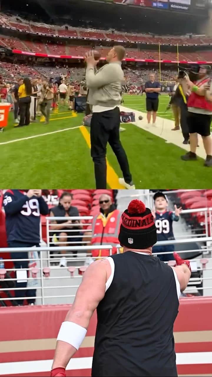 NFLのインスタグラム：「Whether active or retired, @jjwatt isn’t going to stop playing catch with fans.」