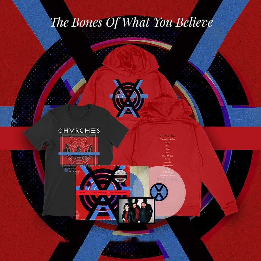 CHVRCHESのインスタグラム：「New TBOWYB merch is now in the store at chvrch.es! Link in bio.」