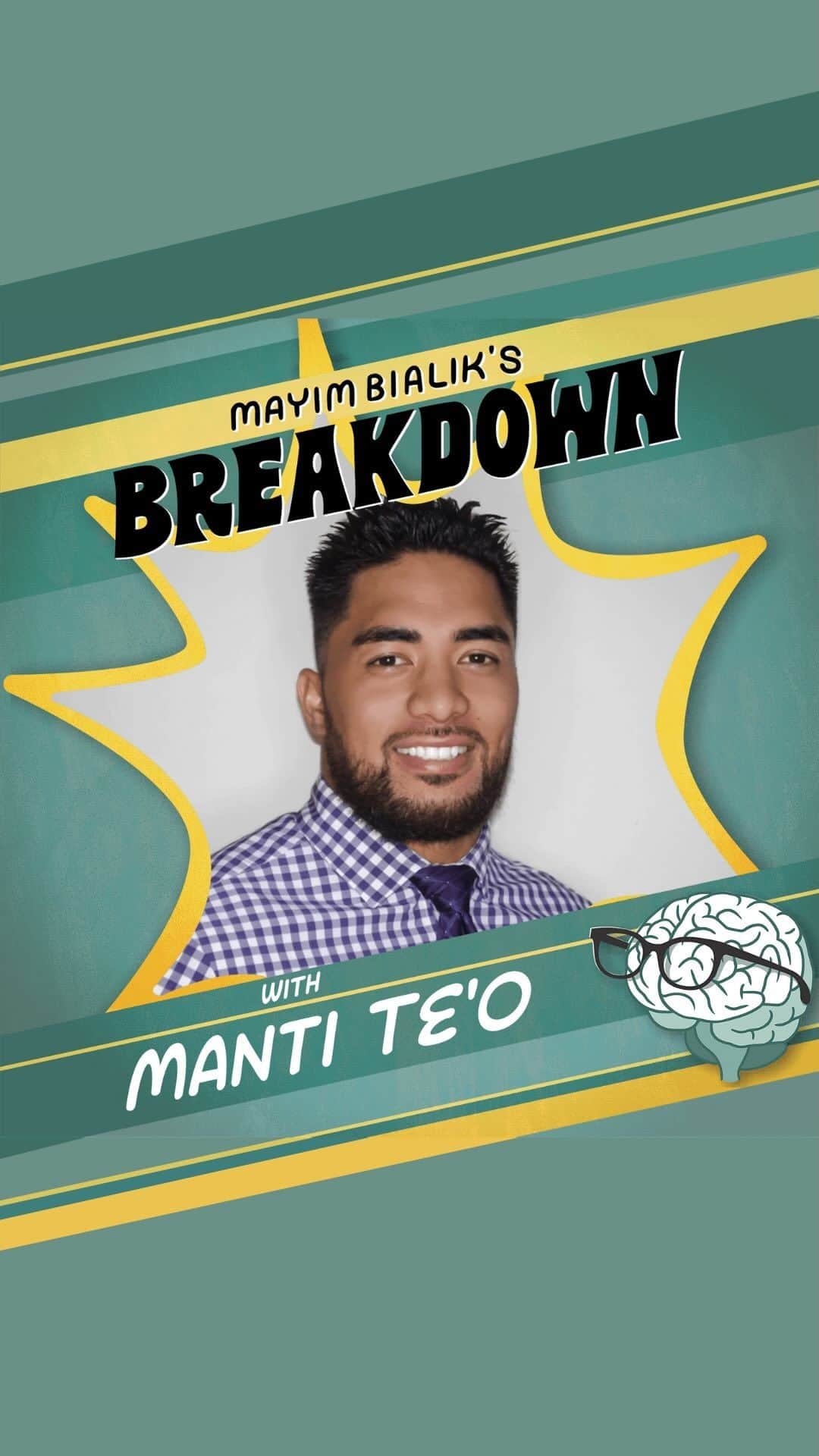 メイム・ビアリクのインスタグラム：「Manti Te’o (@mantiteo - former NFL player) opens up about enduring his very public catfishing scandal, the spiritual and familial strength he drew on to overcome it, and how it brought him to a journey of self-discovery. He explains his connection to his Samoan heritage, the double-edged sword of having a public persona, using football as a means to help his family, and the nature of faith when life isn’t turning out the way you want it to. He shares how the devastating fires in Hawaii have impacted the people and culture there. Visit ▶️ the link in our bio for the full episode! 🧠💥 #BialikBreakdown  #mayimbialik #mentalhealthpodcast #MantiTeo」