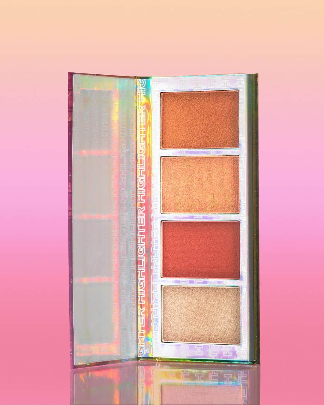 BH Cosmeticsのインスタグラム：「Golden-Hour: Activated ✔️ Introducing the ~new~ SUNSET GLOW Highlighter Palette 🌅 4 highly-pigmented warm & luminous peach hues 🍑, all made with a glisten-inducing, buttery shimmer blend that'll have all skin tones gleaming 🤩✨⁣⁣ ⁣⁣ A simple sweep onto the cheeks, chin and nose will get ya that coveted, sun-kissed flush perfect for IG posts, beach vacays, business meetings & everything in between!⁣⁣ ⁣⁣ 🌱 Vegan 🐰 Cruelty-Free 🧼 Clean Ingredients⁣⁣ ⁣⁣ #bhcosmetics」