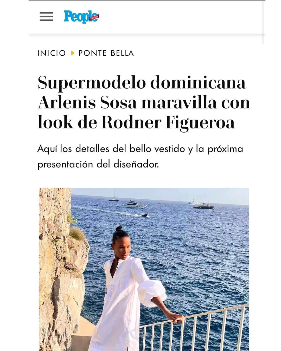 Rodner Figueroaのインスタグラム：「Mi bellísima amiga la súper modelo dominicana @arlenissosa vestida de @rodnerfigueroastyle en Italia 🇮🇹 Gracias @peopleenespanol por la nota!!! Te adoro #arlenissosa 💕 #rodnerfigueroa #positano #italy #rodnerfigueroastyle #peopleenespanol」