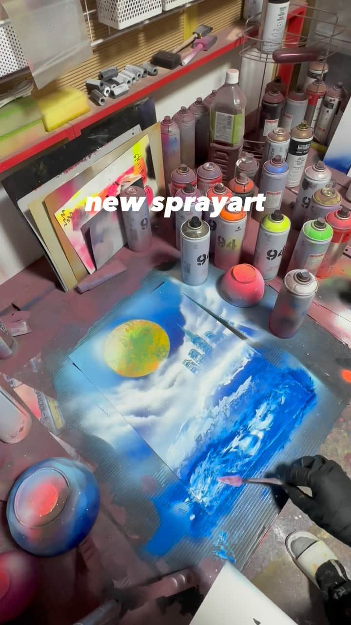 木村昴のインスタグラム：「#sprayart #スプレーアート #wave」