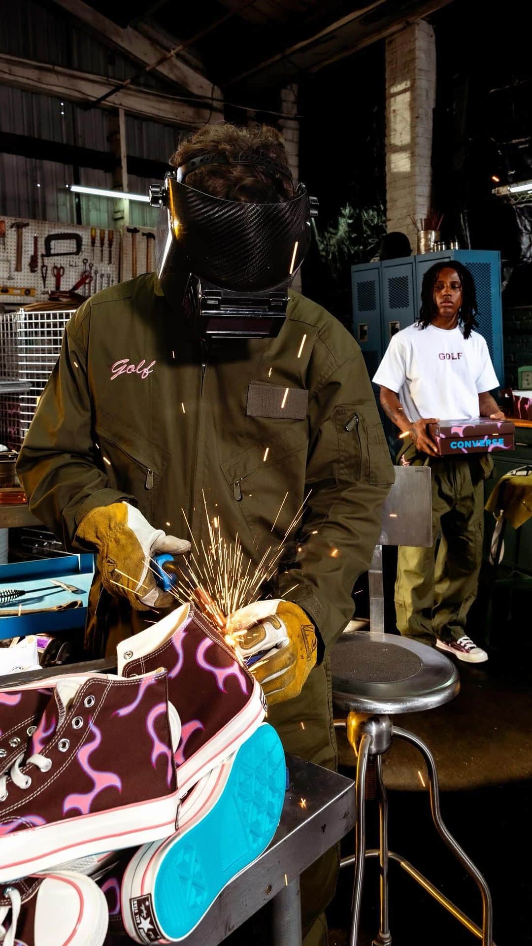 converseのインスタグラム：「@golfwang is in the studio 👨‍🏭    Shop the Chuck 70 Flames from @feliciathegoat October 5 on Converse.com.」