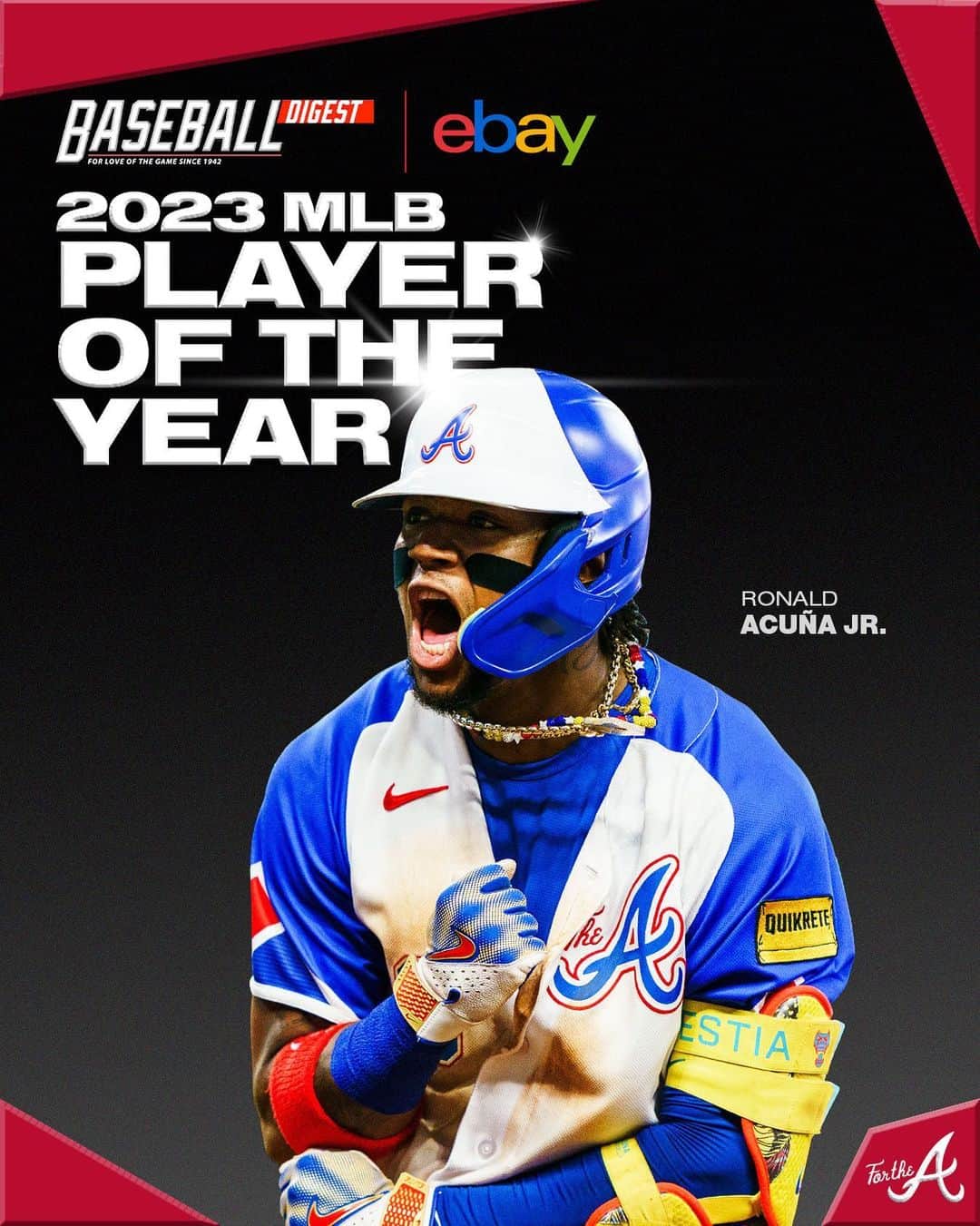 アトランタ・ブレーブスのインスタグラム：「Your Baseball Digest / eBay 2023 MLB Player of the Year: @ronaldacunajr13!」