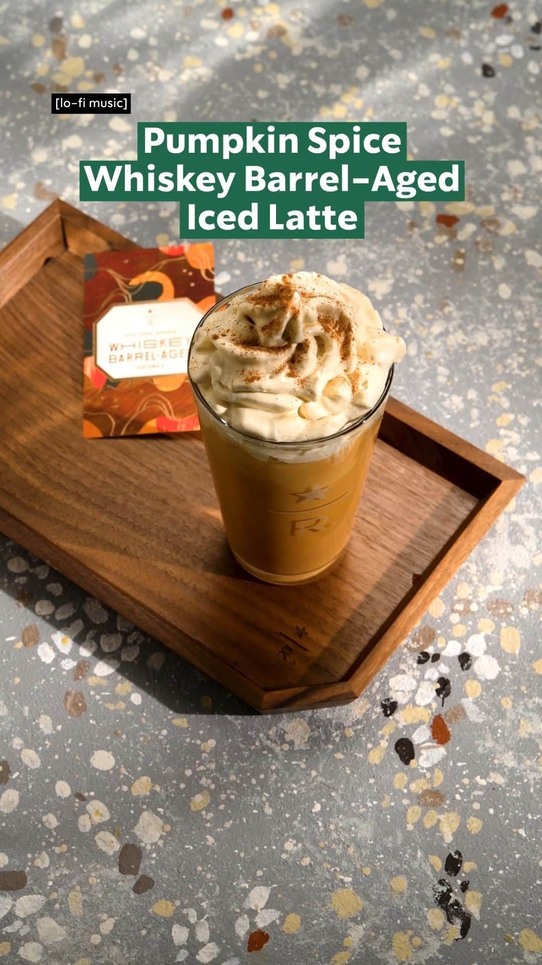 Starbucksのインスタグラム：「New Roastery exclusive: Pumpkin Spice Whiskey Barrel-Aged Iced Latte #StarbucksReserve」