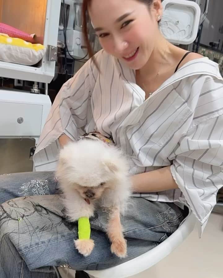 アム・パチャラパーのインスタグラム：「หนูต้องหายป่วยเร็วๆนะคะ ❤️」