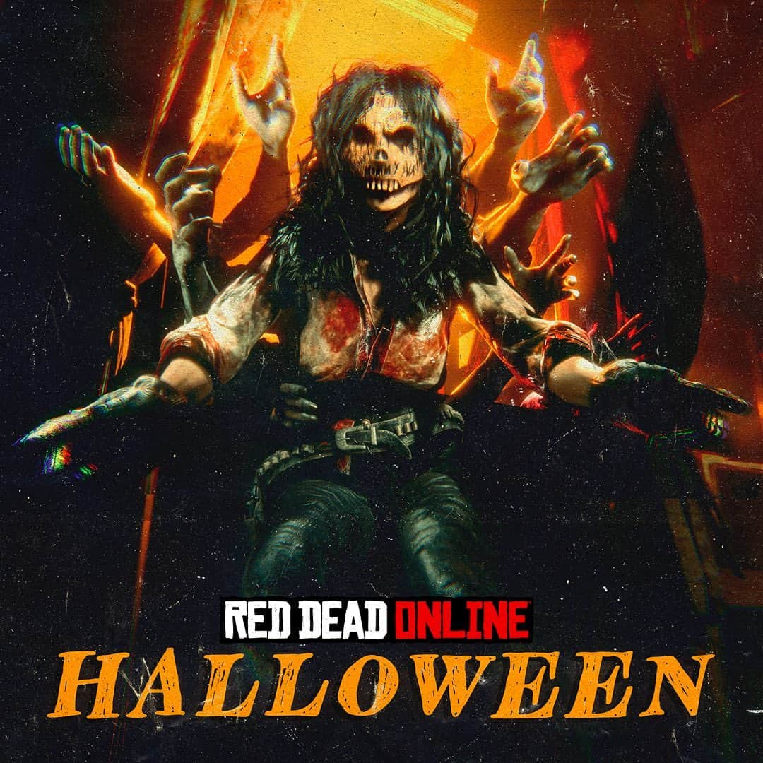 ロックスター・ゲームズのインスタグラム：「Halloween hits the frontier in Red Dead Online with Double Rewards on All Hallow’s Call to Arms.  Plus Collector Bonuses, the Return of The Halloween Pass 2, and more. Visit the link in our bio to the Rockstar Newswire for details.」