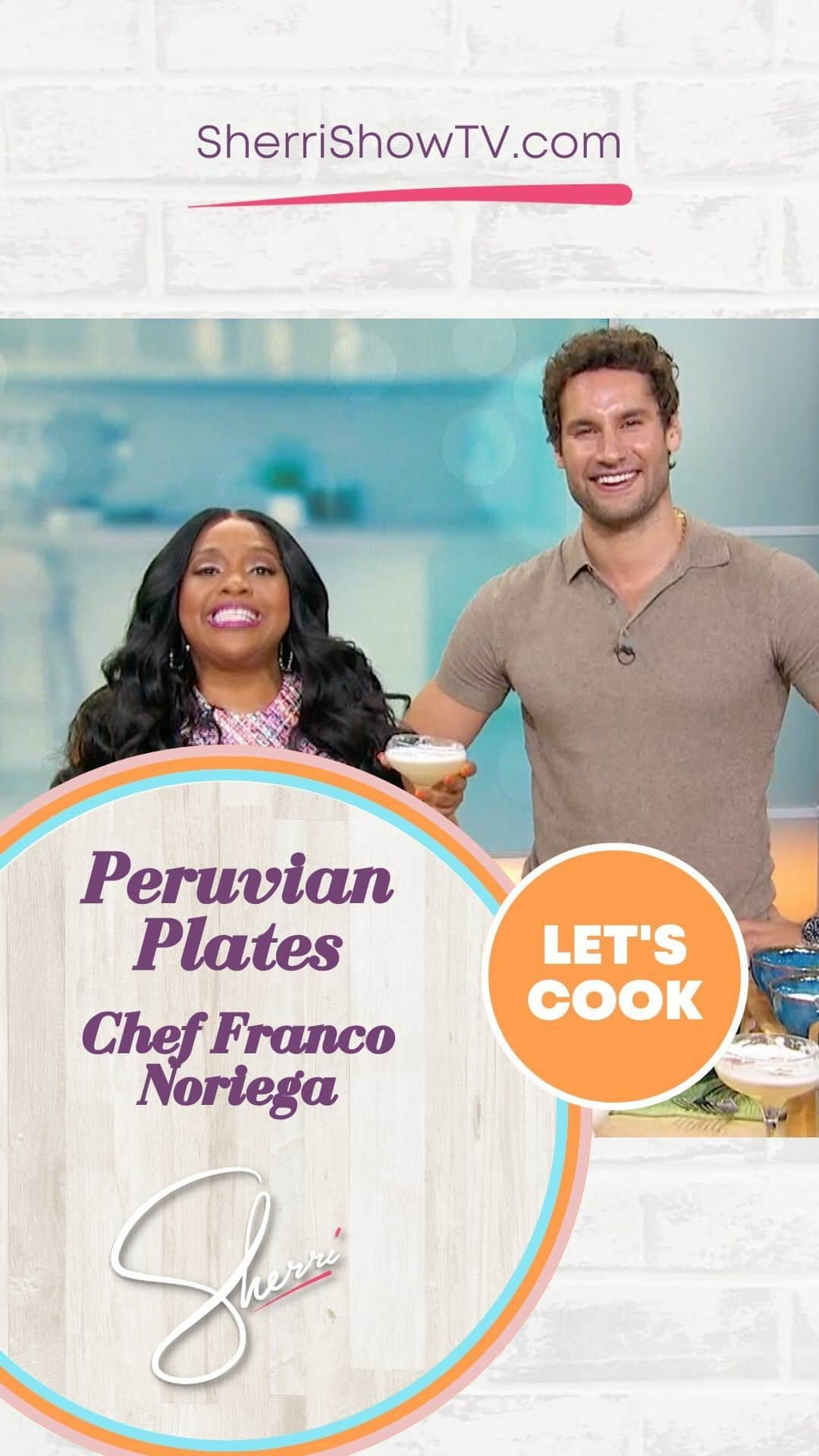 フランコ・ノリエガのインスタグラム：「“SOY AQUI!” 🤣🤣🤣 Chef Franco Noriega brings the spice & flavor! Get his recipes now at SherriShowTV.com  #sherrishepherd #chefranconoreiga #hispanicheritagemonth」