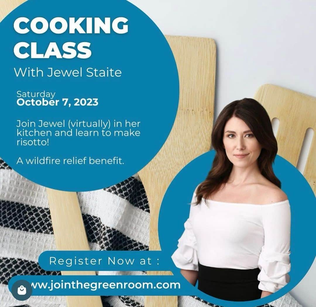 ジュエル・ステイトのインスタグラム：「See you THIS SATURDAY for my first-ever virtual cooking class! All proceeds benefit fire relief for Lahaina and BC, both home to me ❤️ Can’t make the cooking class? I’m doing an AMA just before! TIX at the link in my bio or visit @thecompanionapp or head to jointhegreenroom.com」