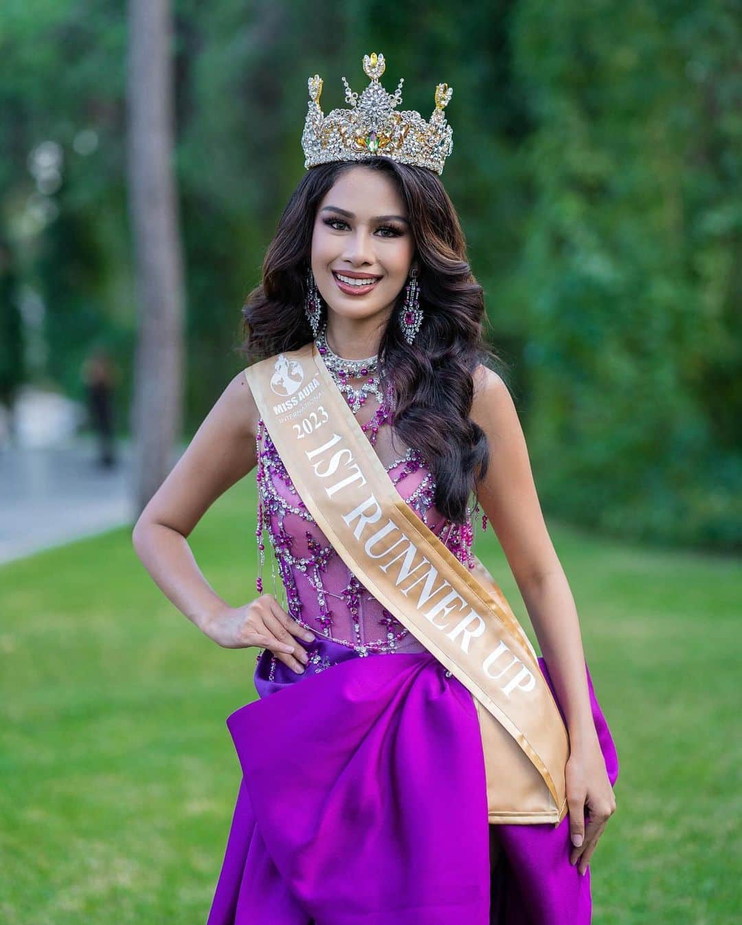 Ivan Gunawanのインスタグラム：「The AURA of Enchantment  The Miss Aura Intl 1st Runner Up is Sahida Sheik, the delegate from Indonesia.  📷 @demacsgo  👑 @anita.karabut  🎗️ @jmpageantry   @adnanseker  @rixossungate」