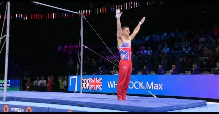 マックス・ウィットロックのインスタグラム：「High bar was the last apparatus of the day for me! 💪🏼 Let’s keep going team 🇬🇧🔥👏🏼 @antwerp2023」