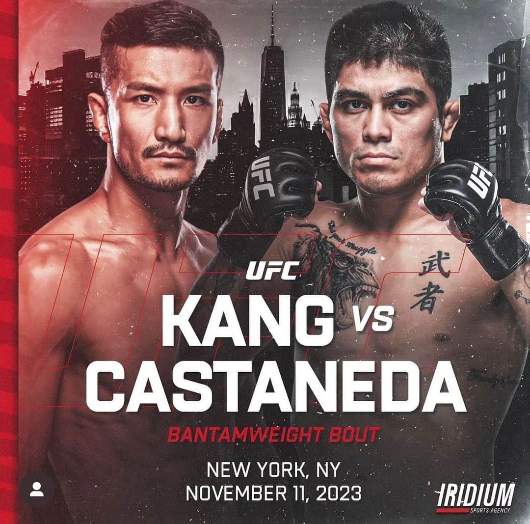 カン・ギョンホのインスタグラム：「기존 대회에서 1주일 앞당겨진 11월 11일 UFC295대회 카드로 들어가게 되었습니다. 남은기간 집중해서 멋진 퍼포먼스 보여드리겠습니다. 필승!🫡 #ufc #teammad #iridium」