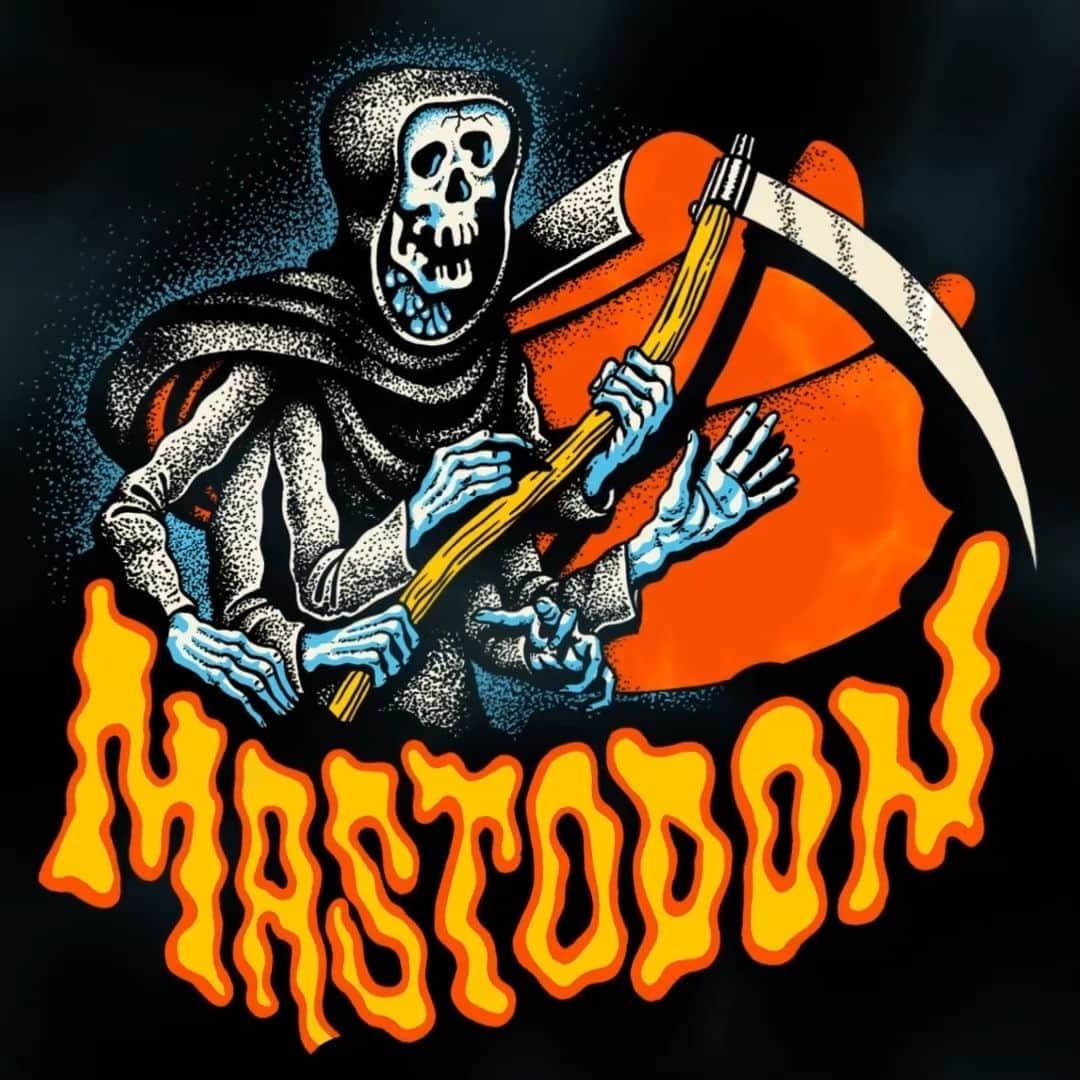 マストドンのインスタグラム：「In Time for Halloween - Reaper Tee 🎃 design by the illustrious @craig.gleason  https://gtly.ink/jNTb9LJUu」