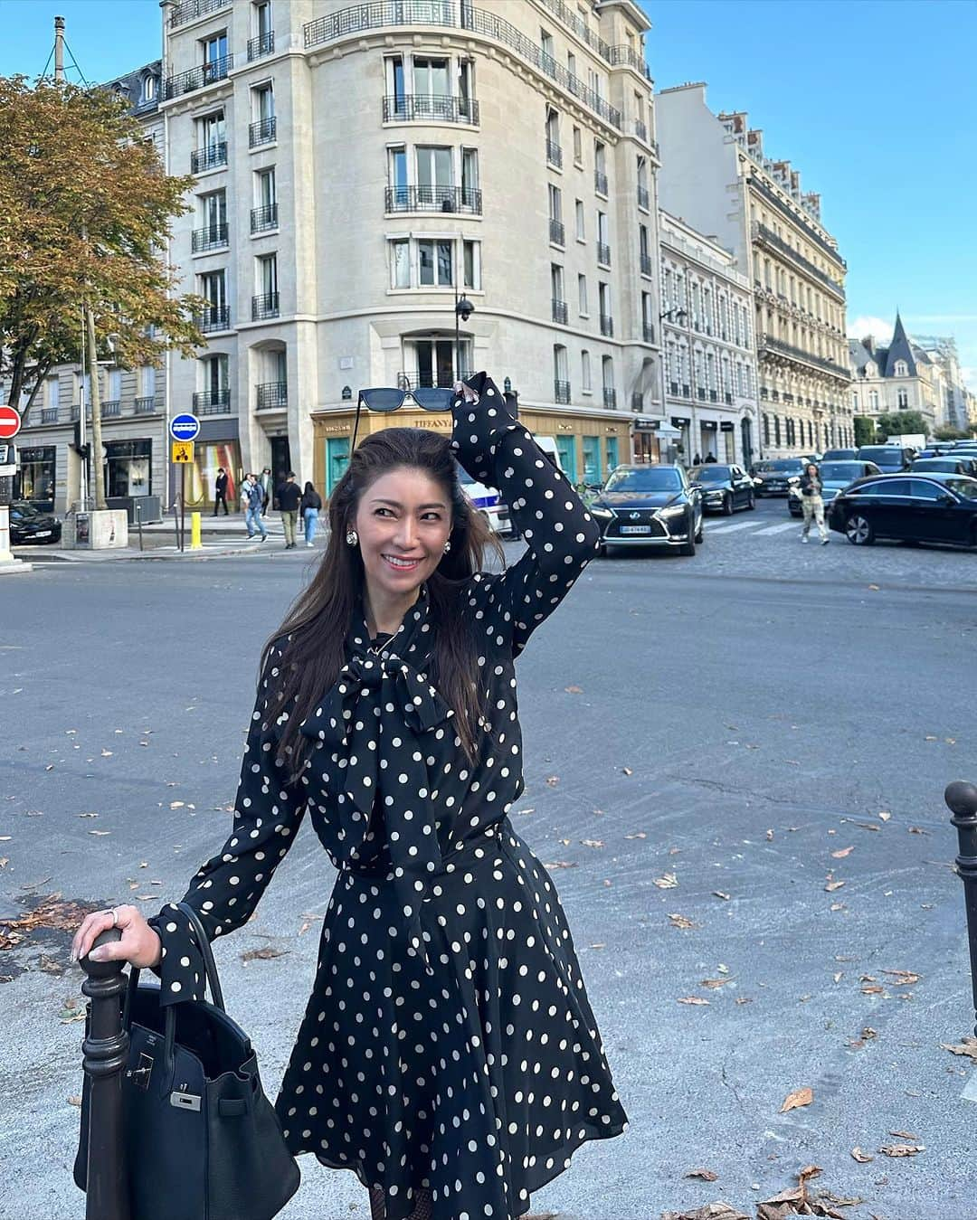 Taki Tanakaさんのインスタグラム写真 - (Taki TanakaInstagram)「#DAY11 #PFW #paris #NinaRicci #ニナリッチ の#ポルカドット  #ootd #outfitoftheday #outfit  tops,skirt @ninaricci  shoes #alexandermcqueen  sunglasses #gentlemonster  bag #hermes  #良いもの好きなものを長く愛そう   @iza_official  #izastagram」10月4日 16時34分 - tanakataki