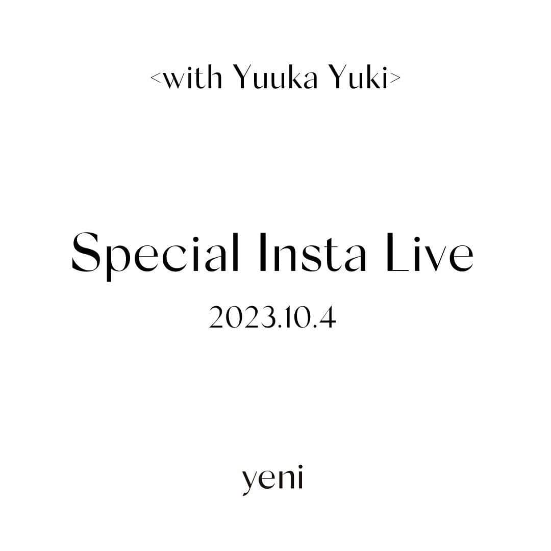 悠木ゆうかさんのインスタグラム写真 - (悠木ゆうかInstagram)「Special Instagram Live のお知らせ🕊️  10月4日（水）18:00より モデルをさせて頂いているyeniの ディレクター 九冨里絵さん（くとみりえ）@riekutomi  とインスタライブさせていただきます🤍🤍  トークテーマは「大人の女性のためのバストケア」について。  当日はyeniの下着を着用させて頂き、 着用の感じや生地感、 そしてバストマッサージやストレッチの方法、ブラジャーやバストクリームの選び方、食事や生活習慣などライフスタイルについてなどもお話し致します！  是非リアルタイムでご視聴ください🤍🤍」10月4日 11時13分 - yuki_yuuka_6666