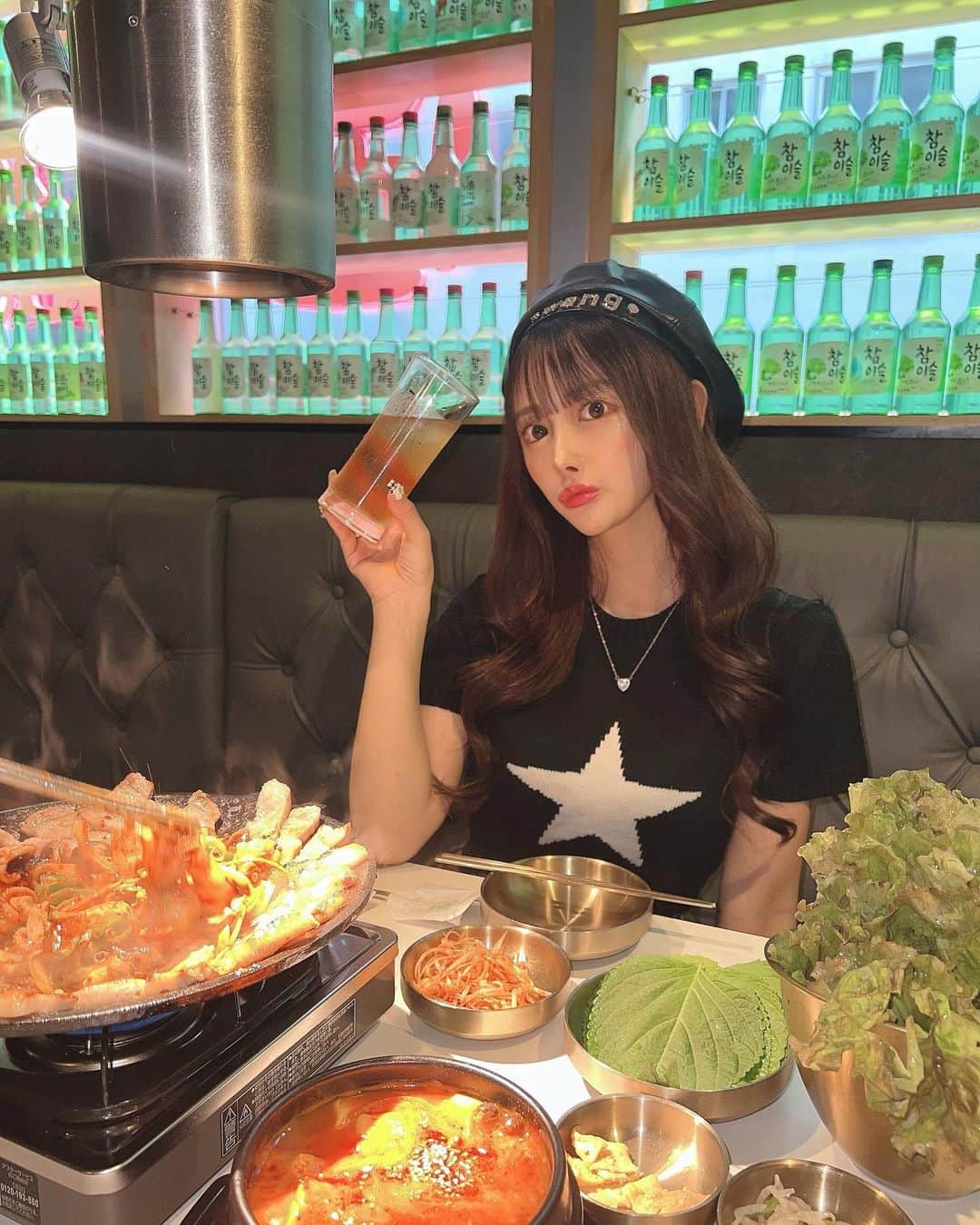 のインスタグラム：「. . 韓国料理DAY🇰🇷 (( @kinchan_shinjuku )) . 大好きな韓国料理屋さんが新宿にopen🩷 . . . チュクミ✖️サムギョプサルの チュクミを注文🐙💞💞 これが美味しすぎて幸せでした⭐️ . 他にもチヂミ、スンドゥブたくさん食べちゃった🍴 . . . ご馳走様でした💞💞 @kinchan_shinjuku  . . #pr」