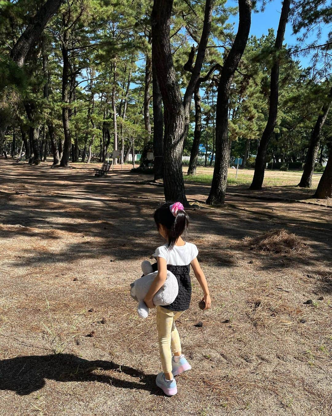 松村未央さんのインスタグラム写真 - (松村未央Instagram)「🫧🫧 朝の散歩🚶‍♀️  ９月に入り、朝晩はだいぶ過ごしやすくなりました🐿️ 木陰が気持ちよかったです🌳  この日はシャボン玉に夢中な２人でした🫧  #朝散歩」9月10日 23時33分 - mio.matsumura_