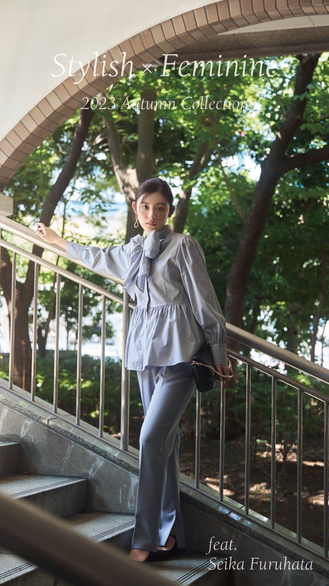 NATURAL BEAUTY BASICのインスタグラム：「“Stylish×Feminine” 2023 Autumn Collection Feat.Seika Furuhata  NBBはこの秋、 「自分らしいスタイル、洗練されたトレンド感」を提案。  リュクスなエコファーやジャカードに、 クラシカルなボウタイやツイードetc. 女性らしさを際立たせてくれるディテールで、 フェミニンかつスタイリッシュに。  古畑星夏さんがレディに着こなしてくださった webカタログ第二弾は9/18(月)より公開予定✨ ぜひお楽しみに...♡  #古畑星夏 さん #新作アイテム #フェミニンコーデ #ファーコート #ツイードスカート #ジャガード #パンツコーデ #シンプルコーデ #きれいめシンプル #秋コーデ #お出かけコーデ #オフィスコーデ #オフィスカジュアル #通勤コーデ #大人可愛い #カラーコーデ  #着回しコーデ #きれいめカジュアル  #ベーシックコーデ #ベーシック #ナチュラルコーデ #トレンドスタイル #シンプルコーデ #ナチュラルビューティーベーシック #naturalbeautybasic」