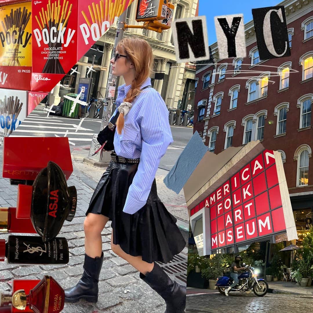 ジェーン・アルドリッジのインスタグラム：「A short but very special trip to NYC! My first time away from my son so it was hard but staying at @sohograndhotel felt like a home away from home. We had amazing food at @lemercerie and @lecoucou_nyc. I got to go to my two favorite places in NYC, the American Folk Art Museum and @ifsohonewyork. Got to try some amazing fragrances at @osswaldnyc and @luckyscent, I ended up buying @parfumsdusita Melodie de L’Amour as a special way to commemorate this trip. I bought way too many sketchbooks at @sohoartmaterials, best selection of sketchbooks I’ve ever seen! I got to meet the buyer of one of my favorite paintings of mine and she was an actual angel! Feel so lucky to have seen very special old friends and to have met new ones but I am awfully glad to be home with my baby again.」