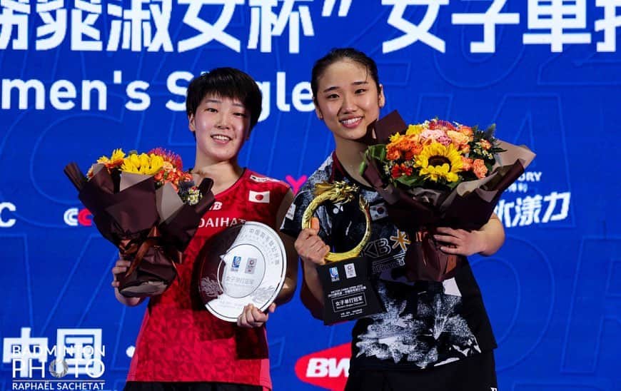 山口茜のインスタグラム：「..  China Open 2023 🥈  たくさんの応援、ありがとうございました！ 気持ちひとつでプレーが変わる。 を改めて体感した大会になりました。 それが難しいんですけども。 また頑張ります！  Thank you for your support 🇯🇵🇨🇳🌏  📸cr: @badmintonphoto_official」