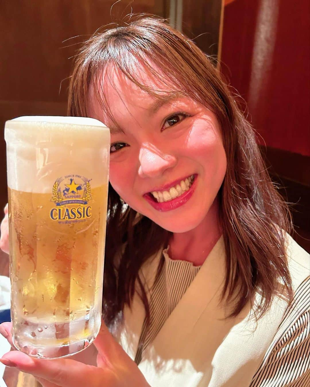 芳賀愛華さんのインスタグラム写真 - (芳賀愛華Instagram)「. かんぱ〜い🍻  楽しい夜でした🤭✌️  #乾杯#サッポロクラシック#ビール」9月10日 20時48分 - aika_haga