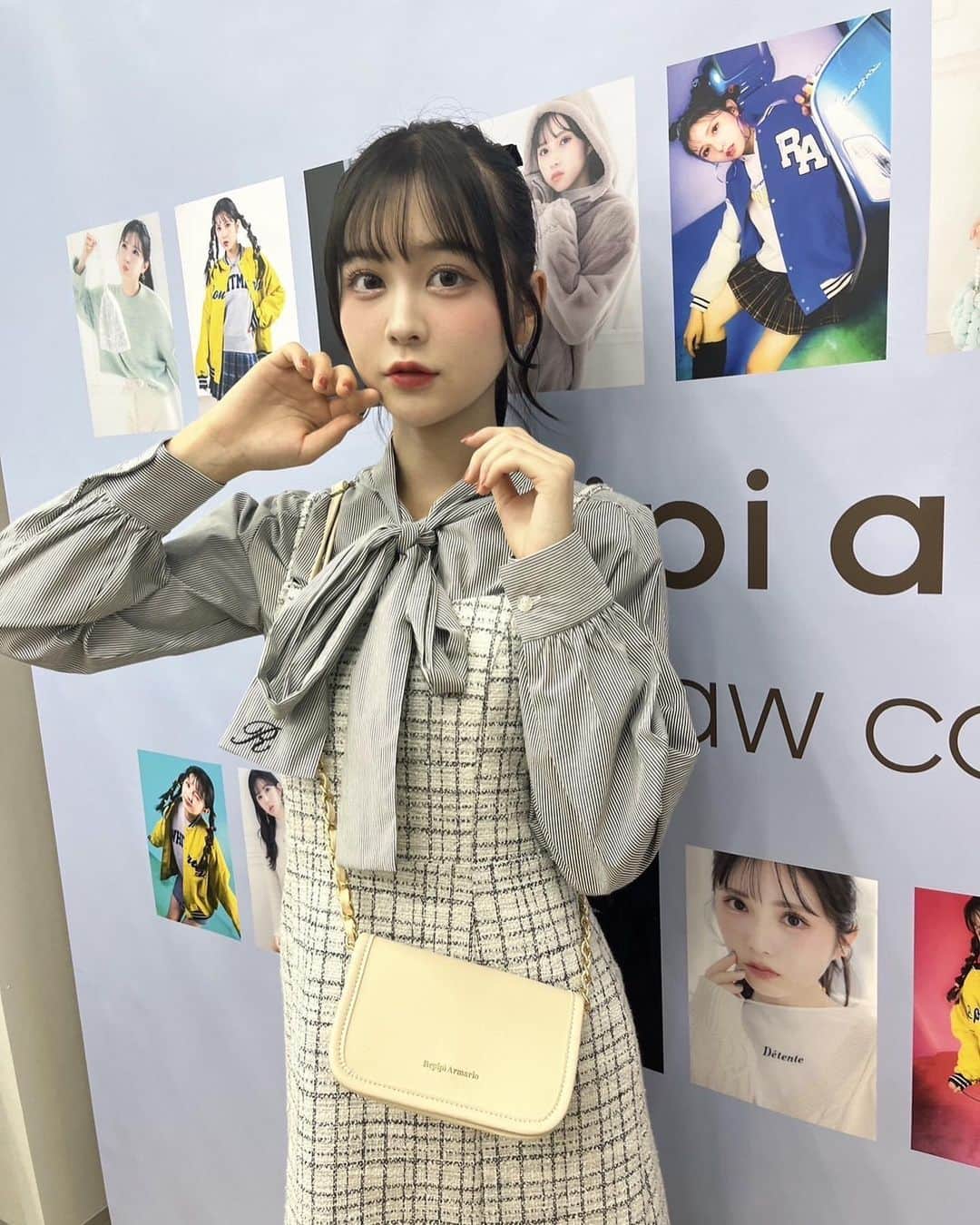 佐藤菜月海のインスタグラム：「. 先日repipi armario 2023AWの 展示会に行ってきました🤍  たくさんのかわいい秋冬服があって楽しかった〜🫶🏻 本当にどれも可愛いすぎました🤦‍♀️  自分でコーデを組んで実際に試着して写真も撮らせて頂きました‪‪！  ありがとうございました⸜❤︎⸝‍  repipi armarioの秋冬服チェックしてみてね🎶  #repipi armario#レピピアルマリオ#レピピ#ニコラ#nicola#ニコモ #佐藤菜月海#07#スターダストプロモーション」