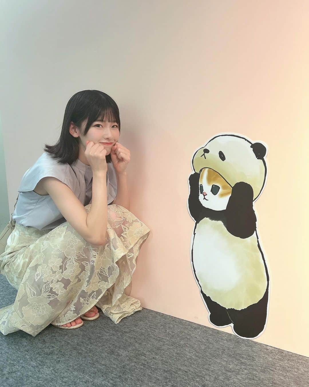 浅井七海さんのインスタグラム写真 - (浅井七海Instagram)「. パンダにゃんこの真似…🐼！  imitation of a panda cat  #mofusand展 #mofusand #猫 #cat #パンダ #panda」9月10日 21時00分 - naamin48_