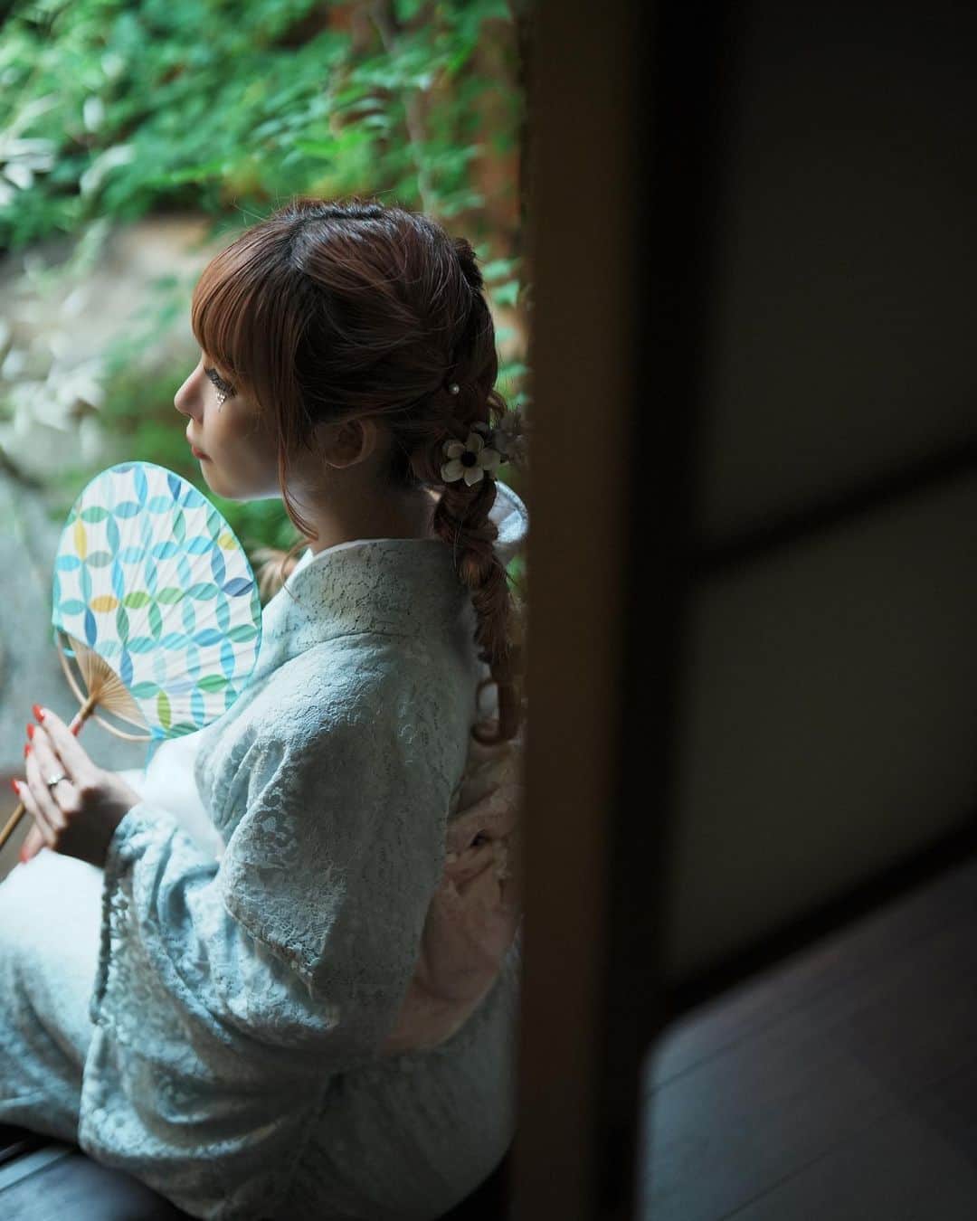 らむめろのインスタグラム：「🍃 ⁡ 縁側にて𓂃𓈒𓏸 ⁡ ⁡」