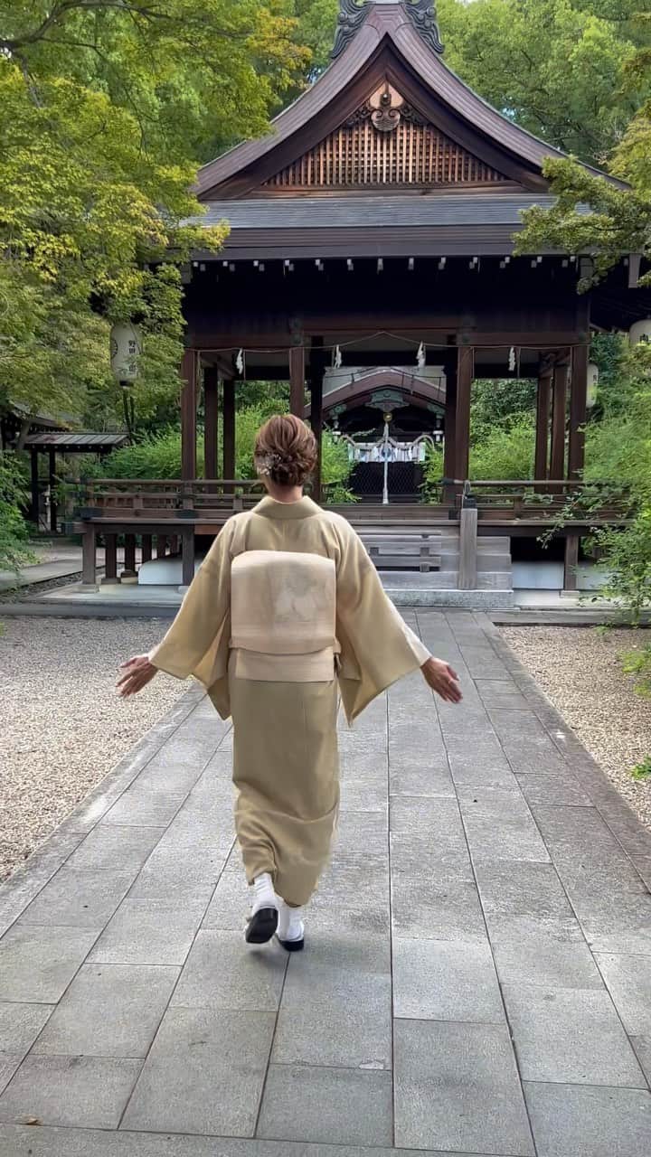 のインスタグラム：「夏着物は初めて着たけど 思った以上に涼しくて最高だった👘✨  来年も着れたらいいな〜♡  #京都 #着物 #京都旅行」