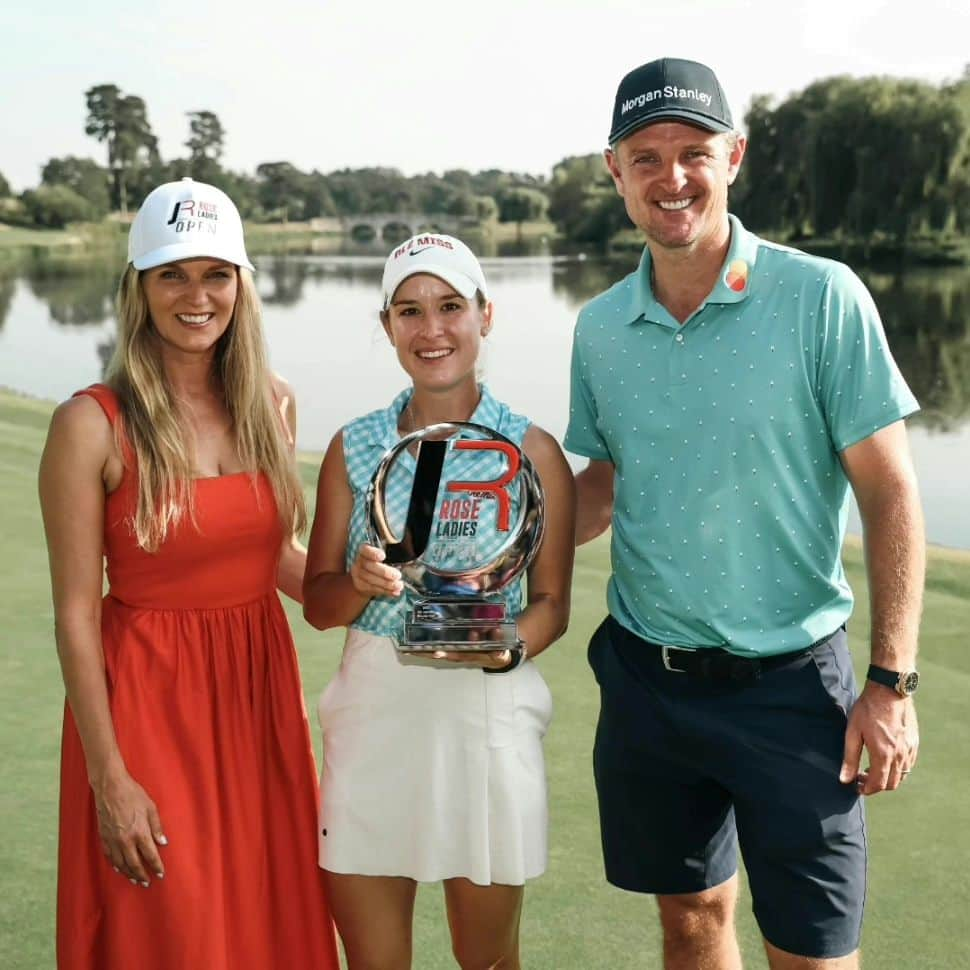 ジャスティン・ローズのインスタグラム：「Another FABULOUS Rose Ladies Open in the books! The golf was as hot as the weather with @chiaratamburlini shooting an impressive -12 to edge out her fellow Swiss mate Elena and take the victory and what an impressive start to her pro career! Well done!   The event was so well received and @brockethall is an amazing venue to host this growing event that this year featured more exciting initiatives. @golf_foundation_org and @gguidingherts and @lovegolf_uk   Thanks to all our partners who support us to create the platform and journey for ladies to pursue their careers and dreams.   JR  🌹」