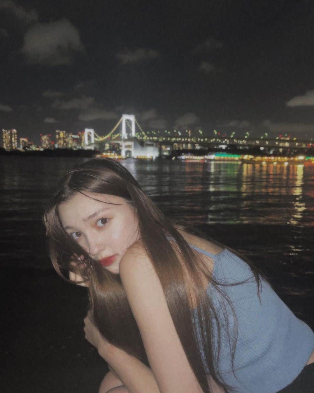 市ノ瀬アオさんのインスタグラム写真 (市ノ瀬アオInstagram)「夏の夜の海🌛 綺麗だったな～^^♡」9月10日 22時10分