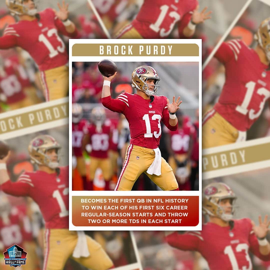 サンフランシスコ・フォーティナイナーズのインスタグラム：「During today's @49ers’ victory, @brock.purdy13 went where no QB has ever gone before.」