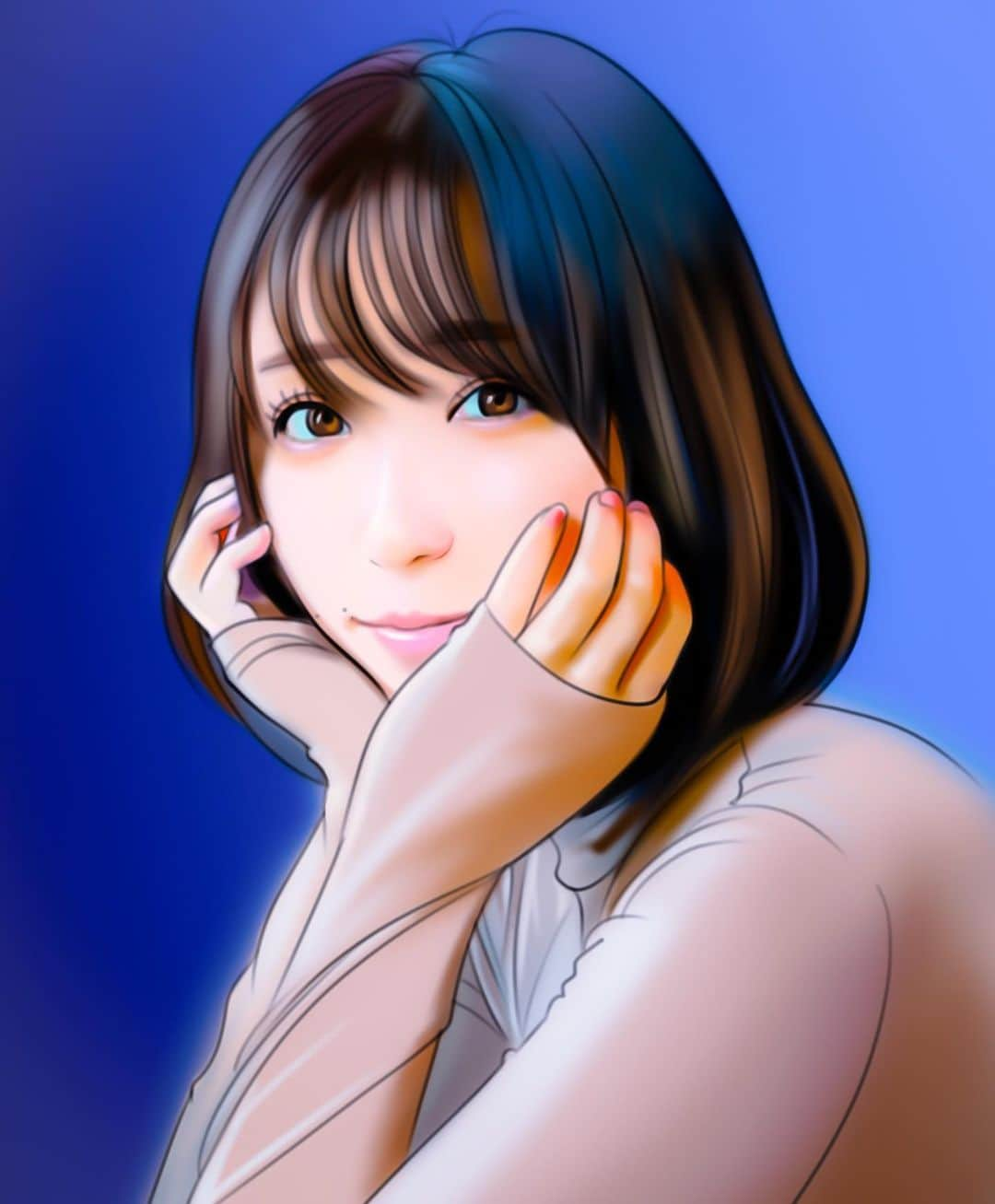 てらりんさんのインスタグラム写真 - (てらりんInstagram)「『伊織もえさん(@moe_five )』  #イラスト #イラストレーション #コスプレイヤー #グラビアモデル #ストリーマー #伊織もえ #きゅるん #illustration #portrait #art #drawing #cosplayer #bikinimodel #streamer #iorimoe #moeeArt」9月11日 0時04分 - terarin08