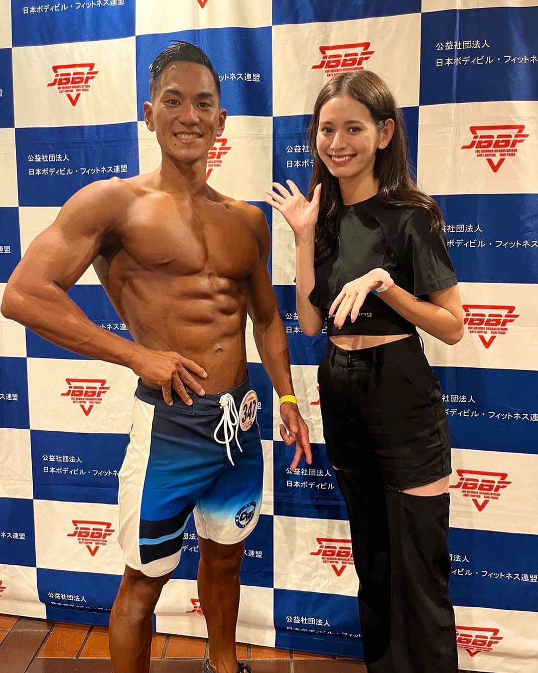 のインスタグラム：「. 本当に自慢のトレーナーさんです😌✨ 今日も最高のステージング見せてくださりありがとうございました🔥お疲れ様でした🍵 #オールジャパン」