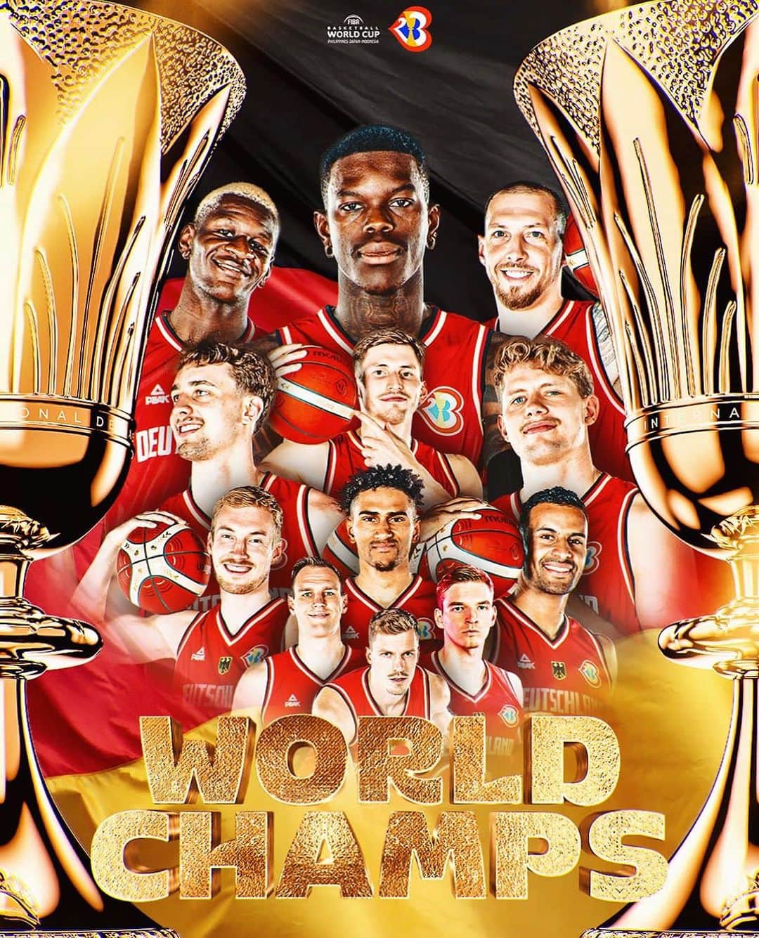 ボリス・コジョーのインスタグラム：「Weltmeister 🇩🇪🏀🏆」