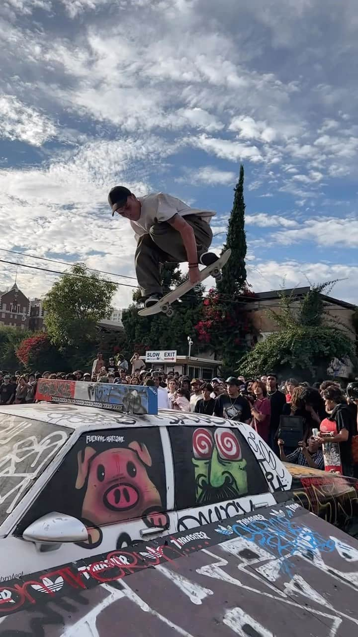 ラカイリミテッドフットウェアのインスタグラム：「@coldchapman 360 over the 🚓 from the FA contest yesterday 🌪 📹 @bobbybils  #Lakai」