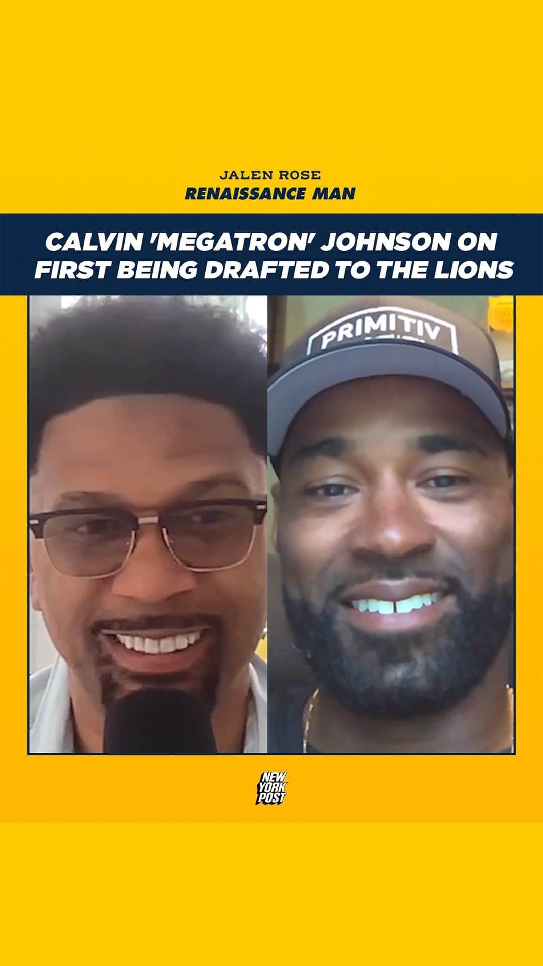 カルビン・ジョンソンのインスタグラム：「@MEGATRON on being drafted to the @detroitlionsnfl !!!! 💪🏾   #RenaissanceMan #DetroitLions #CalvinJohnson #Megatron」