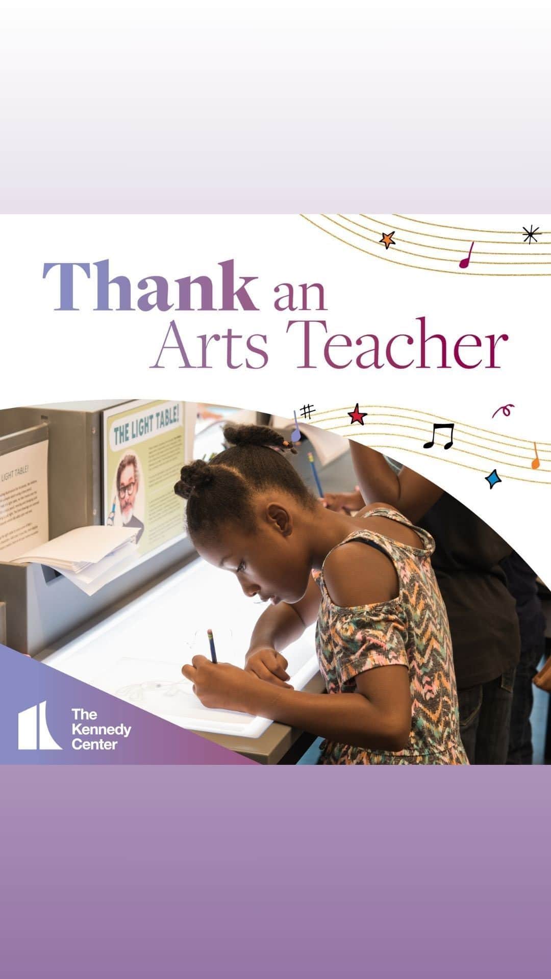 ションダ・ライムズのインスタグラム：「The presence of arts in our schools and communities helps to foster our creativity and push the boundaries of what we thought possible. Sending a special Thank You this week to the educators who uplift and empower students to do what they love. Join in and #ThankAnArtsTeacher by checking out Kennedy Center’s website (link in my stories)! @kennedycenter」