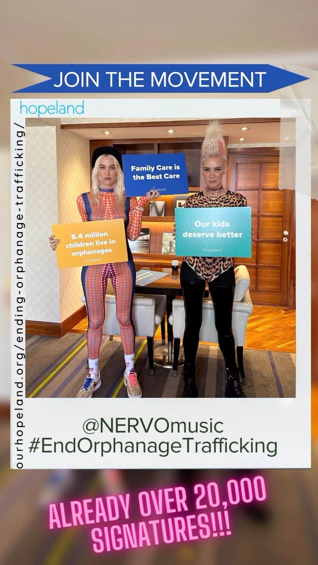 NERVOのインスタグラム：「Let’s keep pushing people! 30,000 signatures is pretty amazing but they can’t ignore us at 50k! The world needs to hear us scream that ORPHANAGE TRAFFICKING CANNOT CONTINUE! Our buddies at @ourhopeland @glblctzn are submitting this petition to the Inter-Parliamentary Union Assembly in Angola next month with a Draft Resolution to bring change to the treatment of kids in Orphanages. Sign and share to make a stand for all orphans out there, they deserve better! 🎉🎉🤯🤯🤯‼️   Thanks to all of you who have signed and supported so far and if you haven’t signed already, please take 1 minute of your time to sign ✍️✍️ - now is the time we can make the difference to end orphanage trafficking.  🔗 Link in the bio. #EndOrphanageTrafficking #orphans #trafficking #childtrafficking #globalcitizen #hopeland   Big shout out to our friends at @tomorrowland who have also shown major support to raise awareness:   @parishilton @arminvanbuuren @likemike @dimitrivegasandlikemike @liljon @johnnewmanmusic @noorli9 @thesozahdahs @siddiqa.sozahdah @jamilasozahdah @muzlefa6 @hamidasozahdah @urisabat @robin. _schulz @officialletwins @bassjackers @rana4real @ottoknows @AdamKdj @NovikovRestaurantIbiza @thedillon @davidsesti @yossieliyahoo @realgoldi」